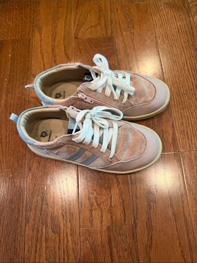 Old Soles Kids Pink Suede and White Lace-Up Sneakers